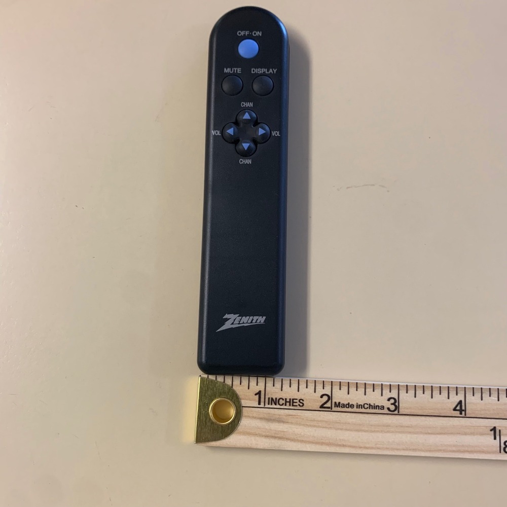 Zenith Vintage TV Remote Control OEM Black Slim 7-Button Retro Untested - Picture 7 of 7